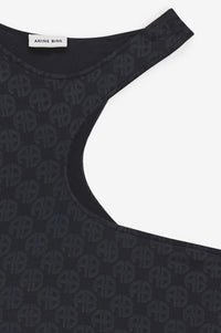 6qty NEW / BEA BIKINI TOP - BLACK MONOGRAM PRINT
