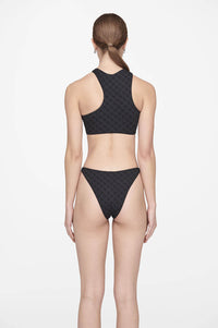 6qty NEW / BEA BIKINI TOP - BLACK MONOGRAM PRINT