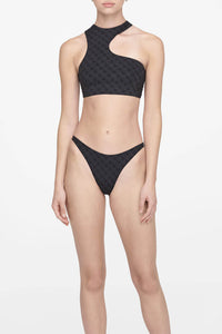 6qty NEW / BEA BIKINI TOP - BLACK MONOGRAM PRINT