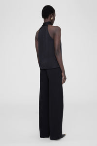 BECCA TOP - BLACK SATIN