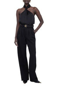 BECCA TOP - BLACK SATIN