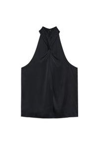 BECCA TOP - BLACK SATIN