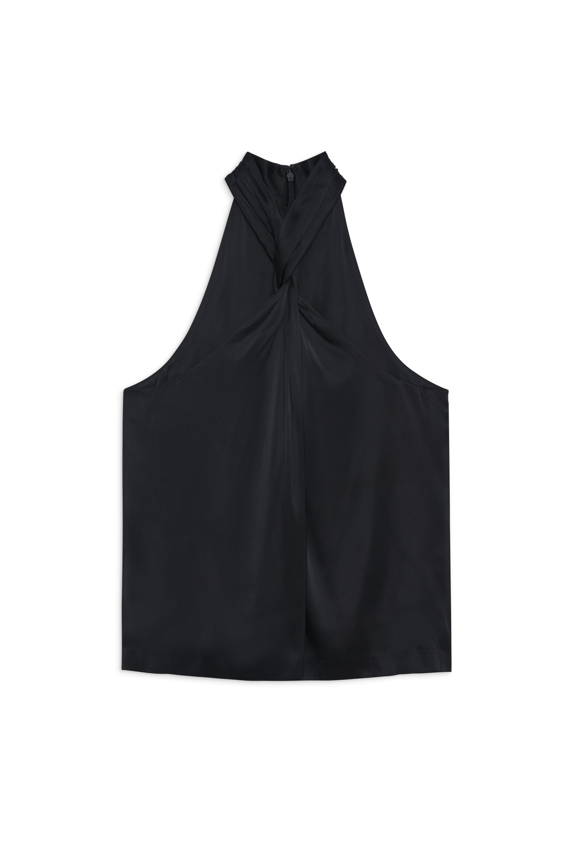 BECCA TOP - BLACK SATIN