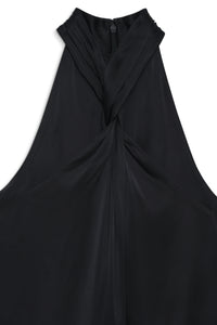 BECCA TOP - BLACK SATIN