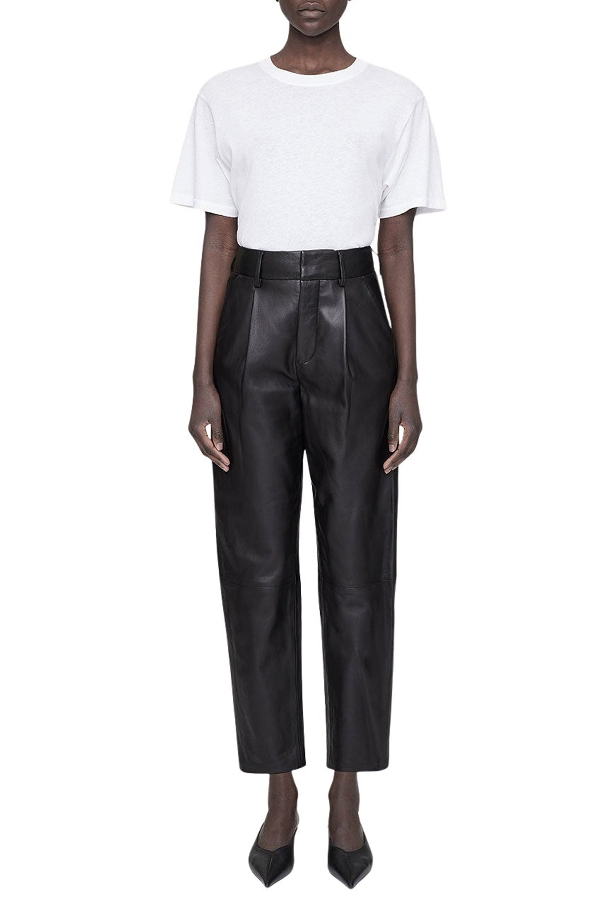 BECKY LEATHER TROUSER - BLACK