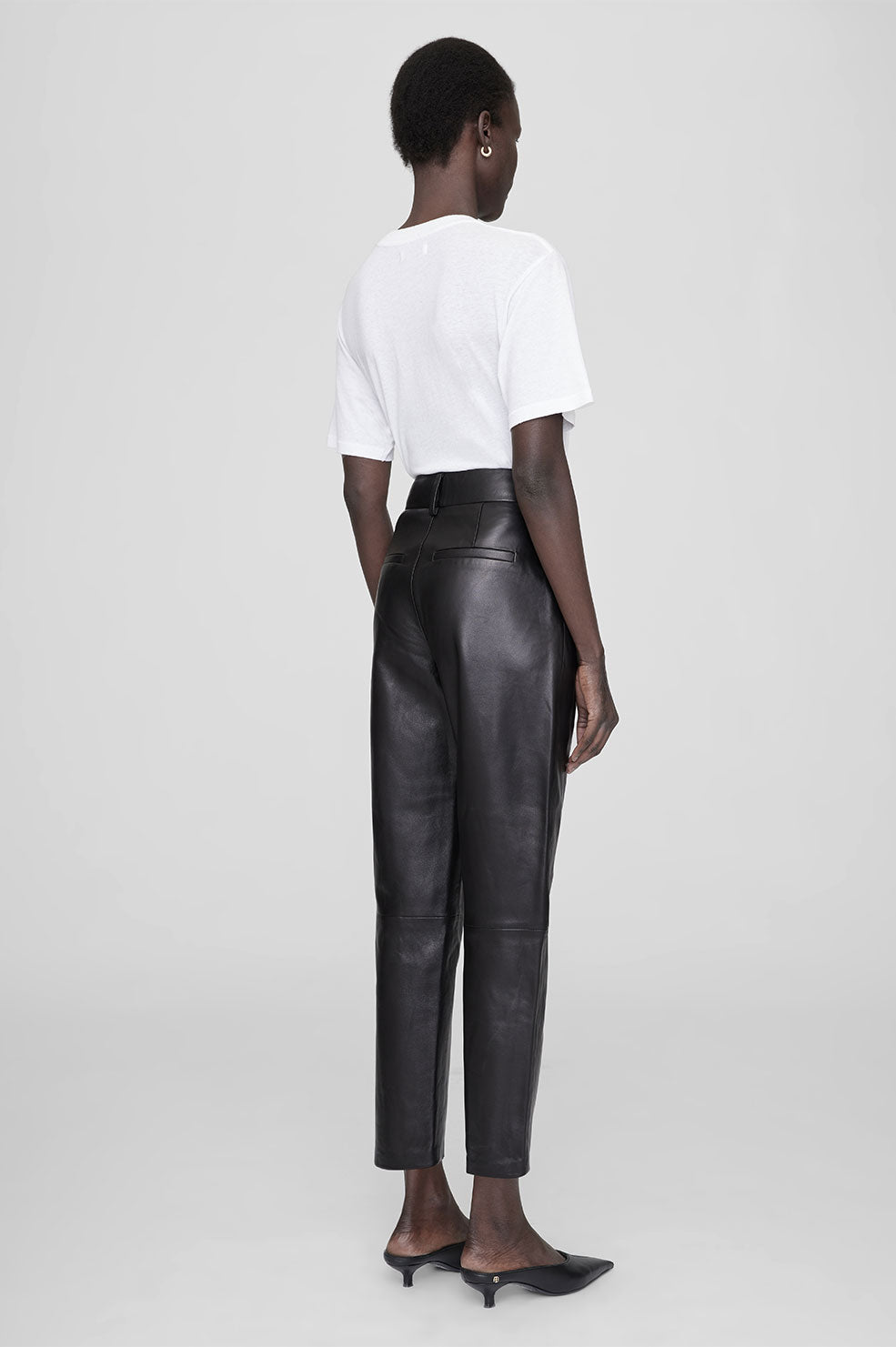 BECKY LEATHER TROUSER - BLACK
