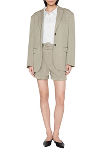 Becky high waist wool shorts - Green