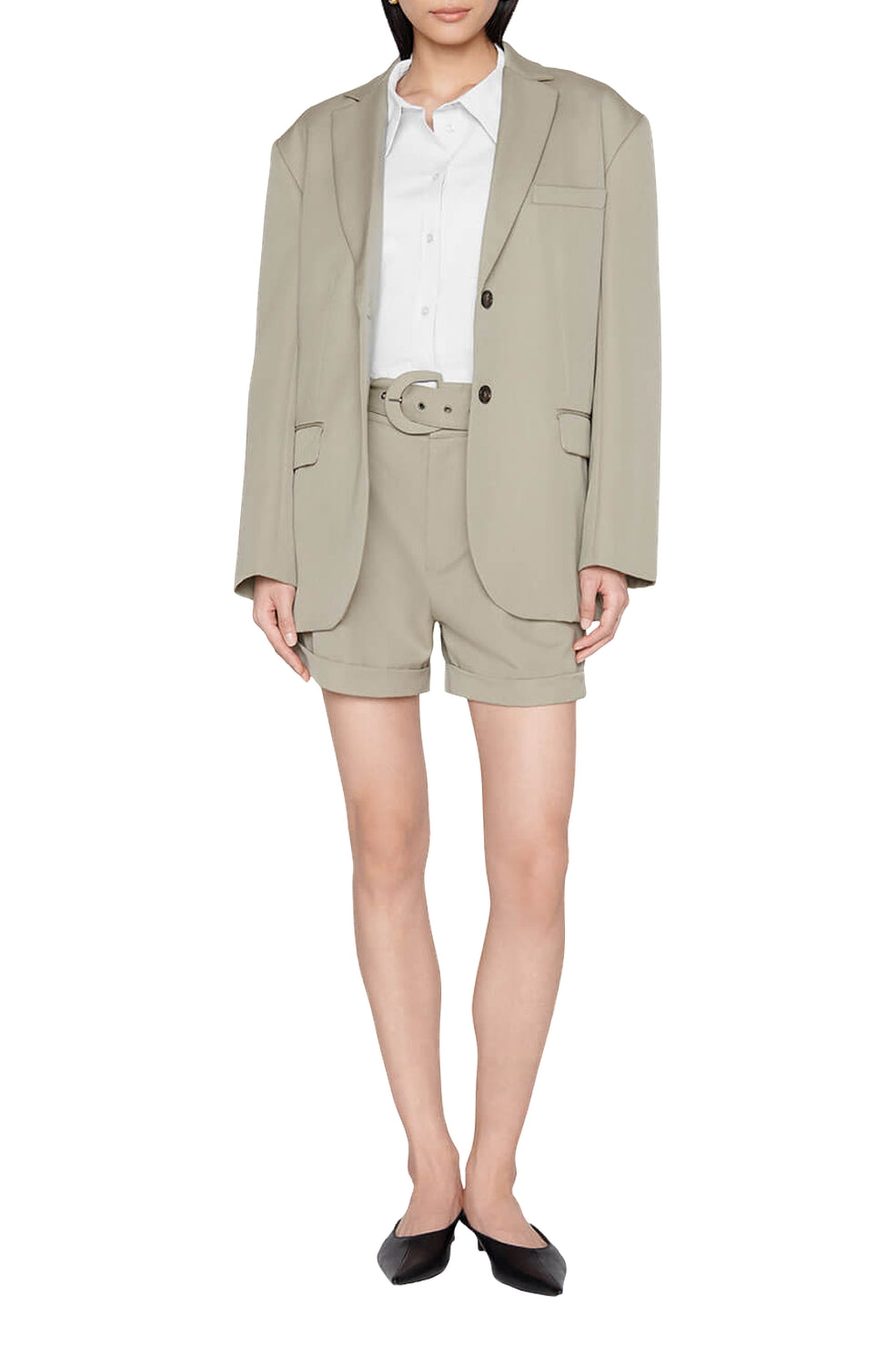 Becky high waist wool shorts - Green