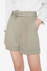 Becky high waist wool shorts - Green