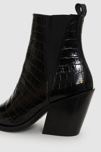 49qty NEW / BEKAH BOOTS - BLACK EMBOSSED