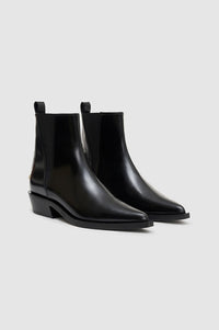 BEKAH FLAT BOOTS - HIGH-SHINE BLACK