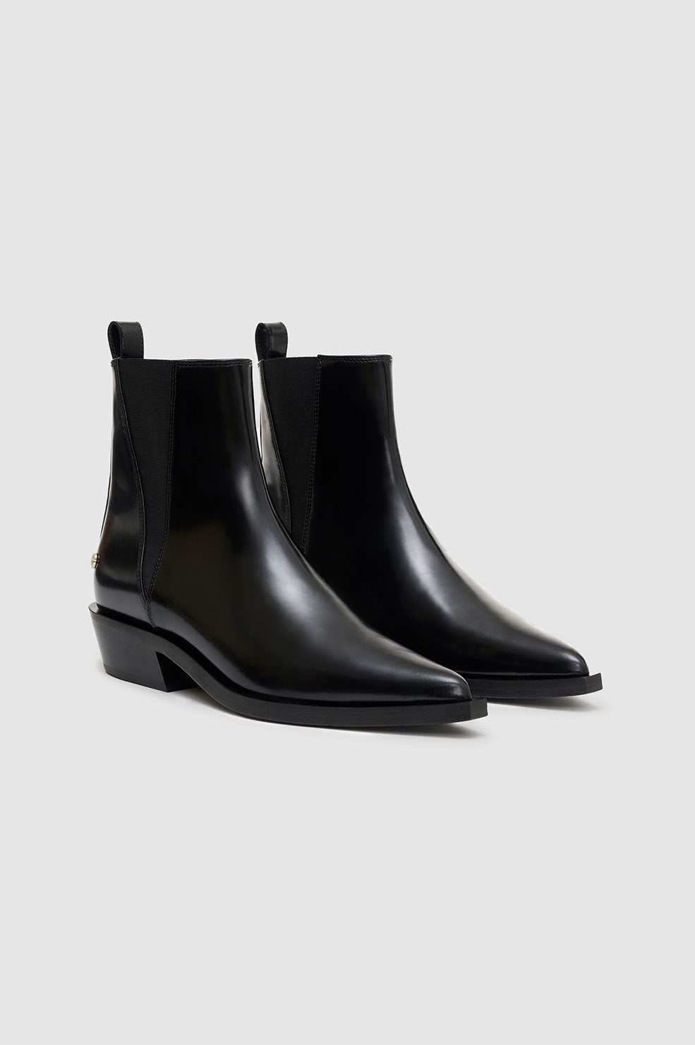 BEKAH FLAT BOOTS - HIGH-SHINE BLACK