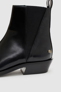 BEKAH FLAT BOOTS - HIGH-SHINE BLACK