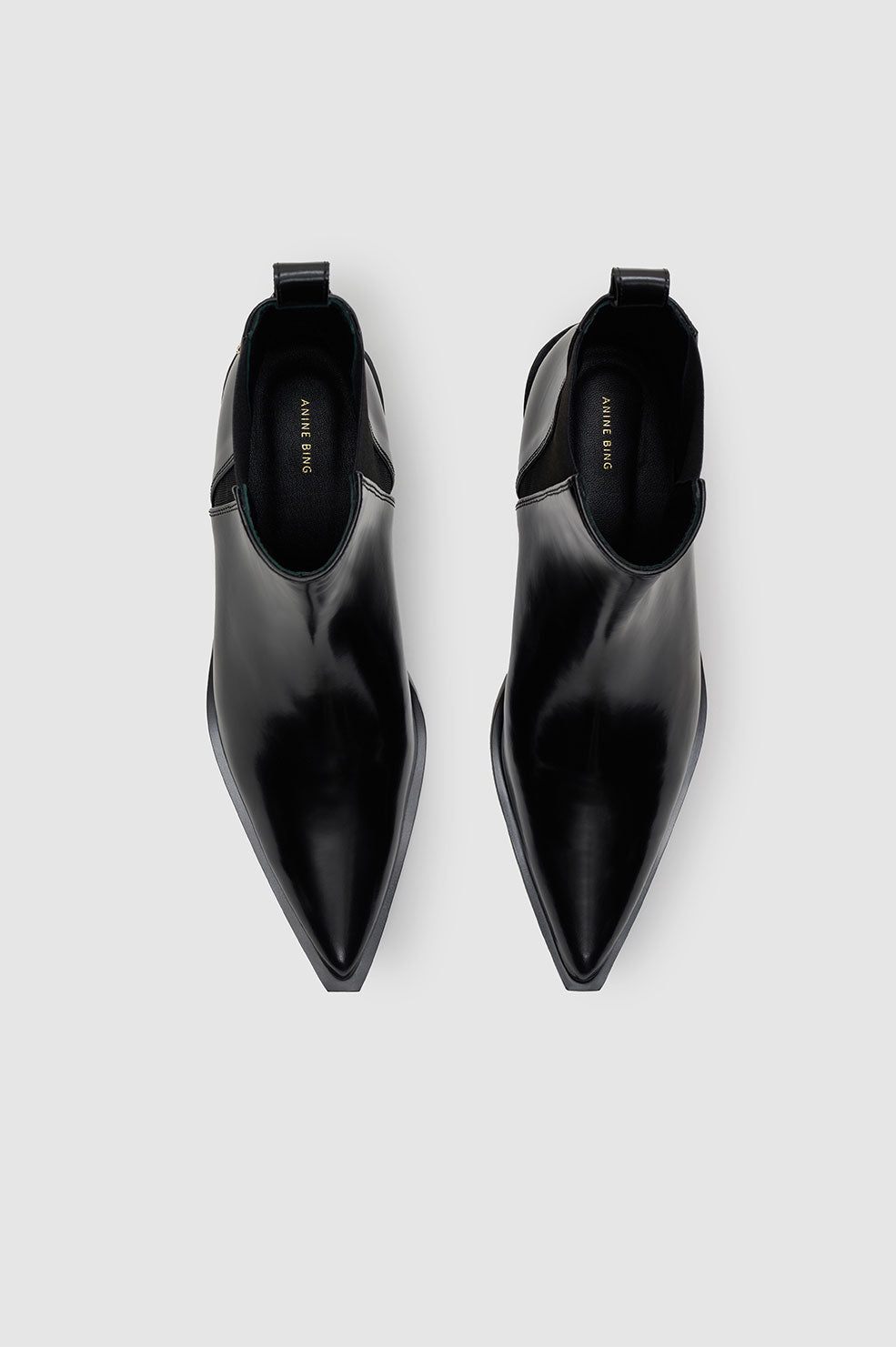 23qty NEW / BEKAH FLAT BOOTS - HIGH-SHINE BLACK