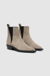 Bottes Bekah à talons en daim - Taupe
