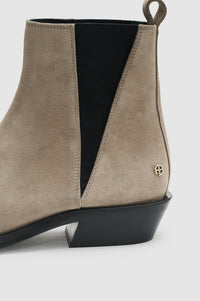 Bottes Bekah à talons en daim - Taupe