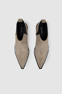 Bottes Bekah à talons en daim - Taupe