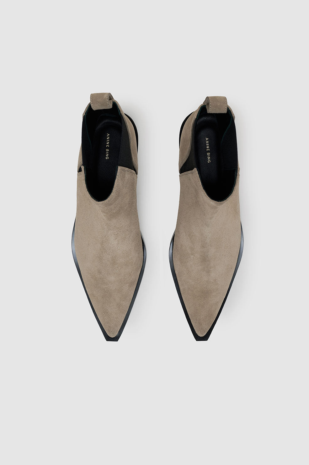 Bottes Bekah à talons en daim - Taupe