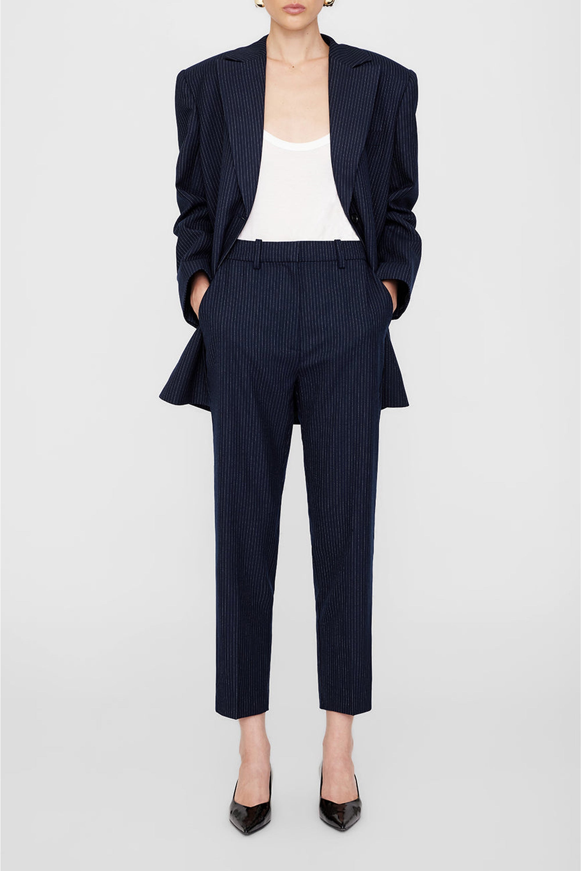 DECLAN BLAZER - NAVY PINSTRIPE
