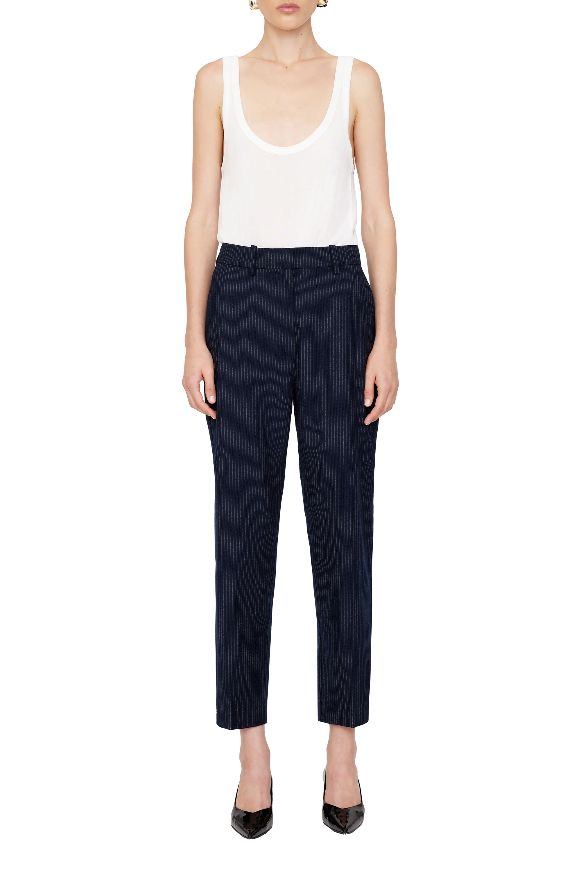 BLAINE TROUSER - NAVY PINSTRIPE