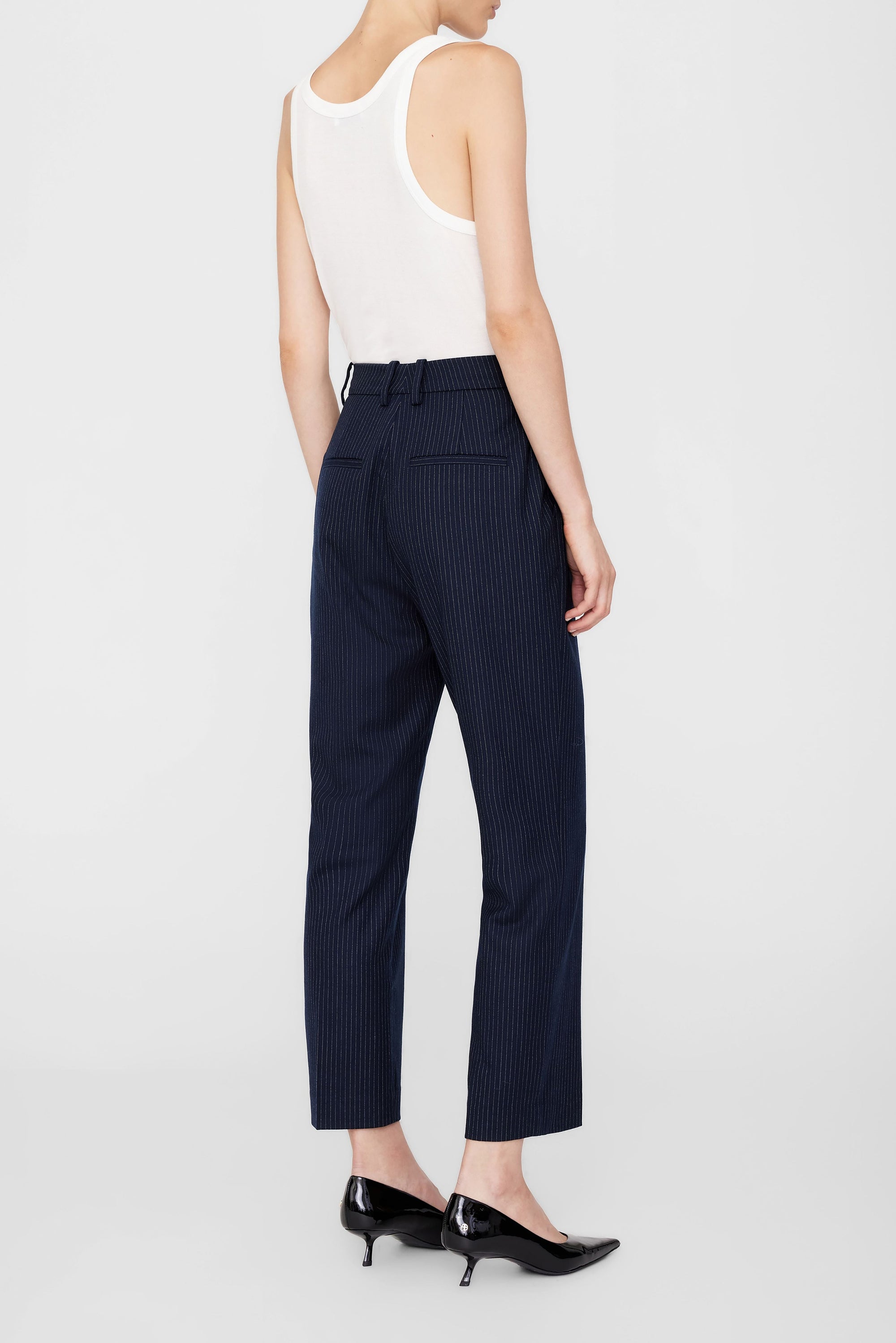 BLAINE TROUSER - NAVY PINSTRIPE