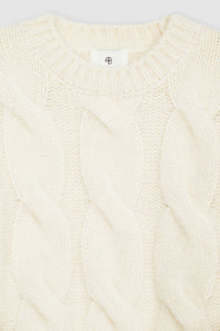 BRITTANY SWEATER - IVORY CABLE STITCH