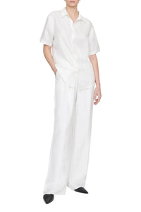 BRUNI SHIRT - WHITE LINEN BLEND