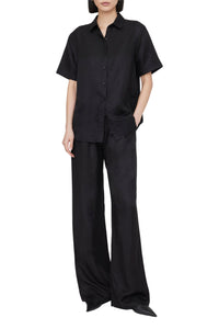 34qty NEW / BRUNI SHIRT - BLACK LINEN BLEND