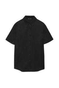 BRUNI SHIRT - BLACK LINEN BLEND