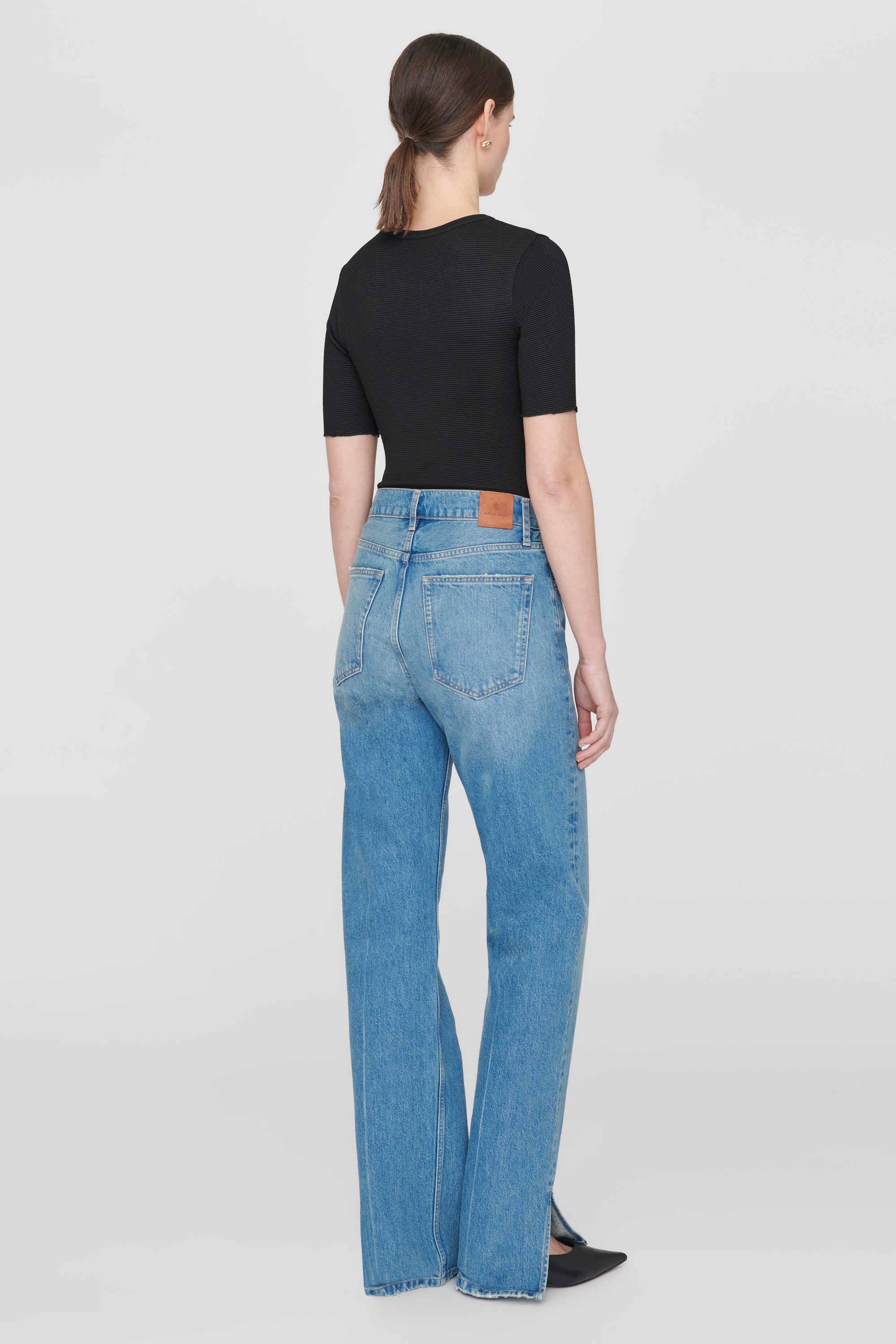 16qty NEW / CAITLYN TOP - BLACK WAFFLE