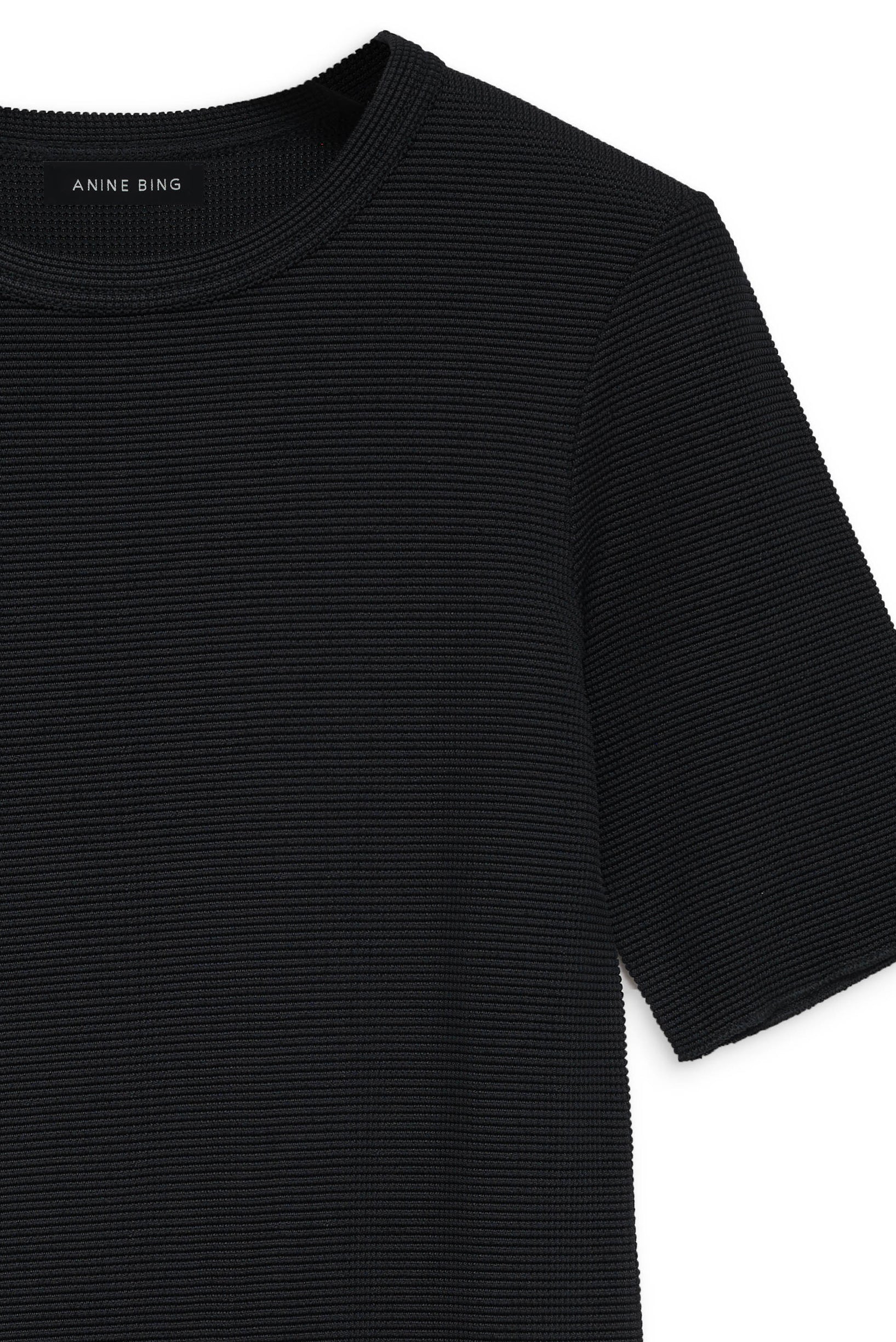 CAITLYN TOP - BLACK WAFFLE