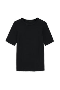 CAITLYN TOP - BLACK WAFFLE