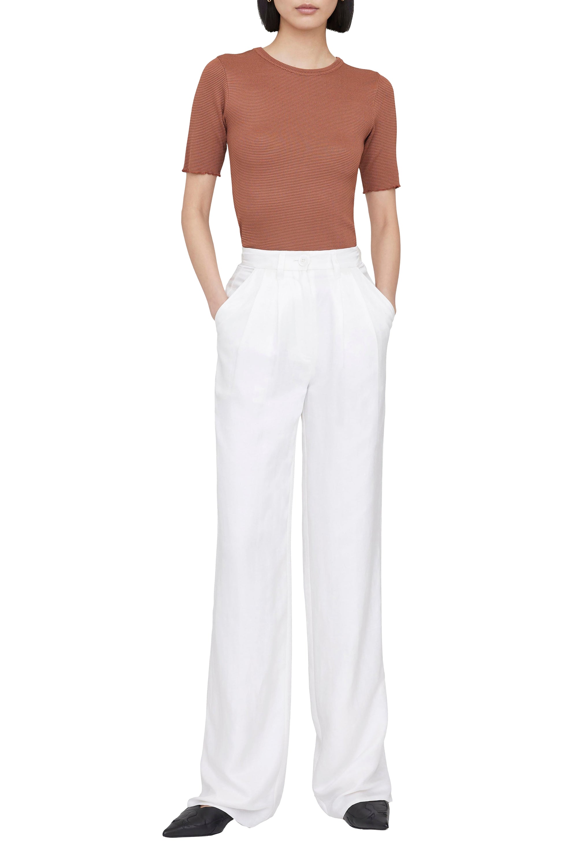 CAITLYN TOP - TERRACOTTA WAFFLE