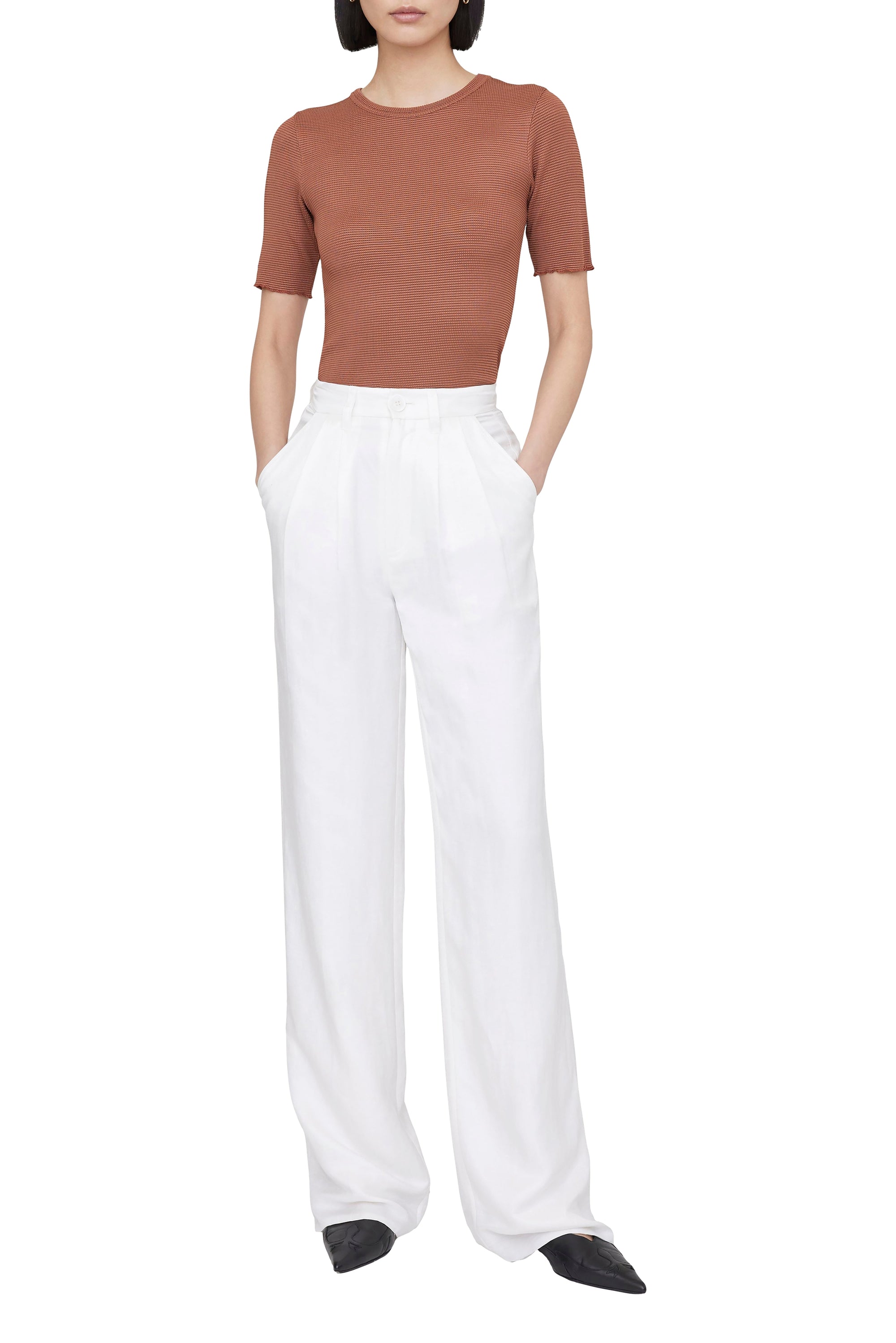 34qty RELIQUAT 50€ / CAITLYN TOP - TERRACOTTA WAFFLE