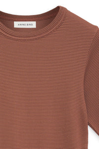 CAITLYN TOP - TERRACOTTA WAFFLE