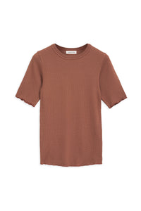 CAITLYN TOP - TERRACOTTA WAFFLE