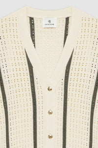 Cardigan à manches courtes Camryn en crochet - Beige