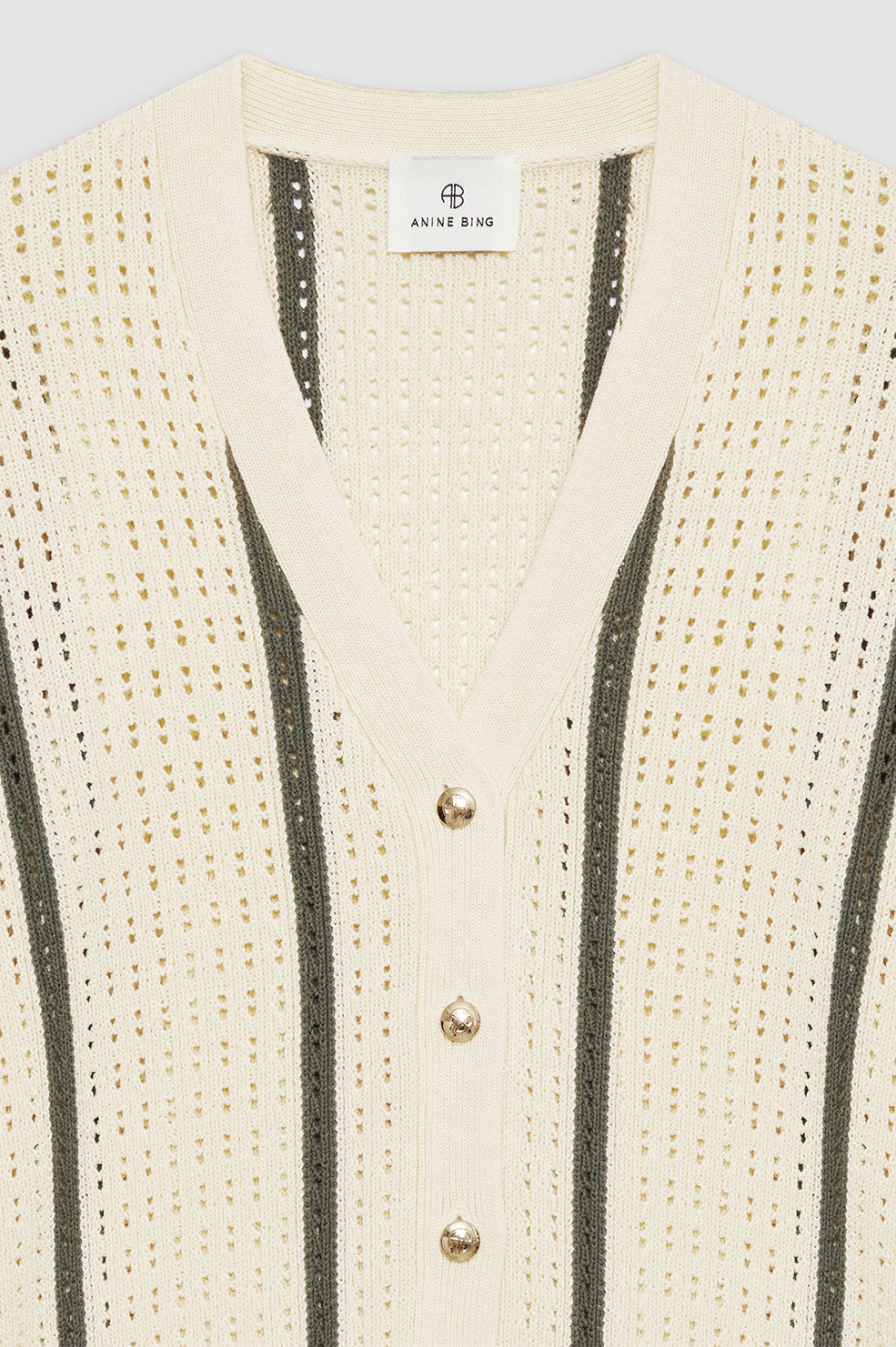 Cardigan à manches courtes Camryn en crochet - Beige