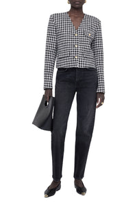 6qty RELIQUAT 150€ / CARA JACKET - CREAM AND BLACK HOUNDSTOOTH