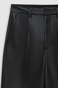 Carmen high waist leather trousers - Black