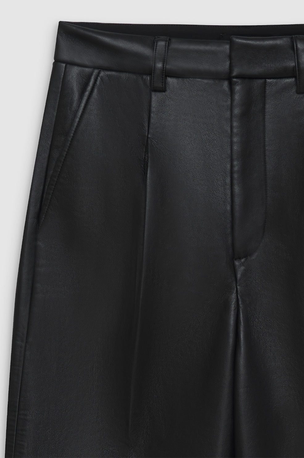 Carmen high waist leather trousers - Black