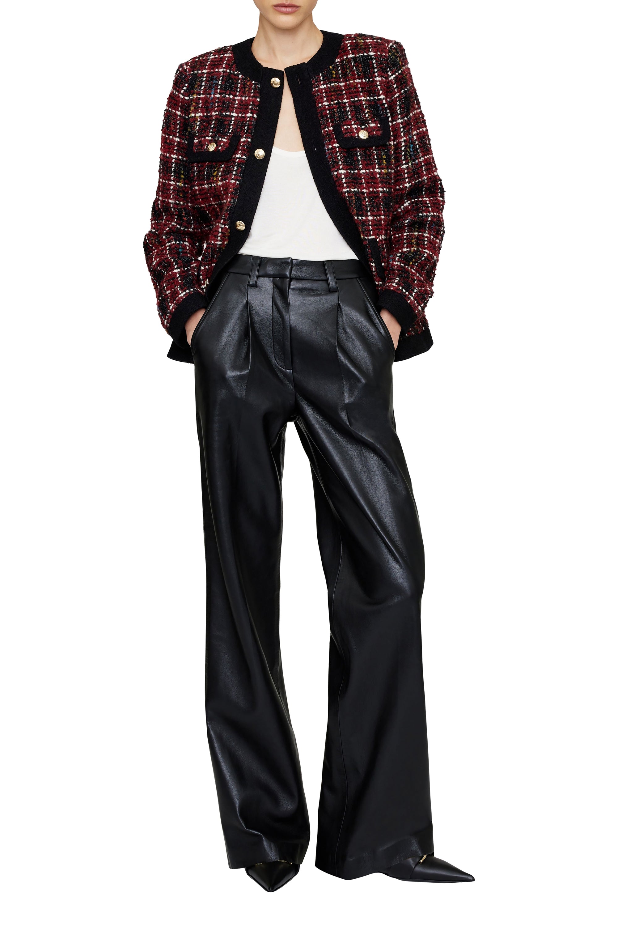 CARMEN PANT - BLACK RECYCLED LEATHER