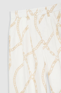 1qty NEW / CARRIE PANT - CREAM AND TAN LINK PRINT