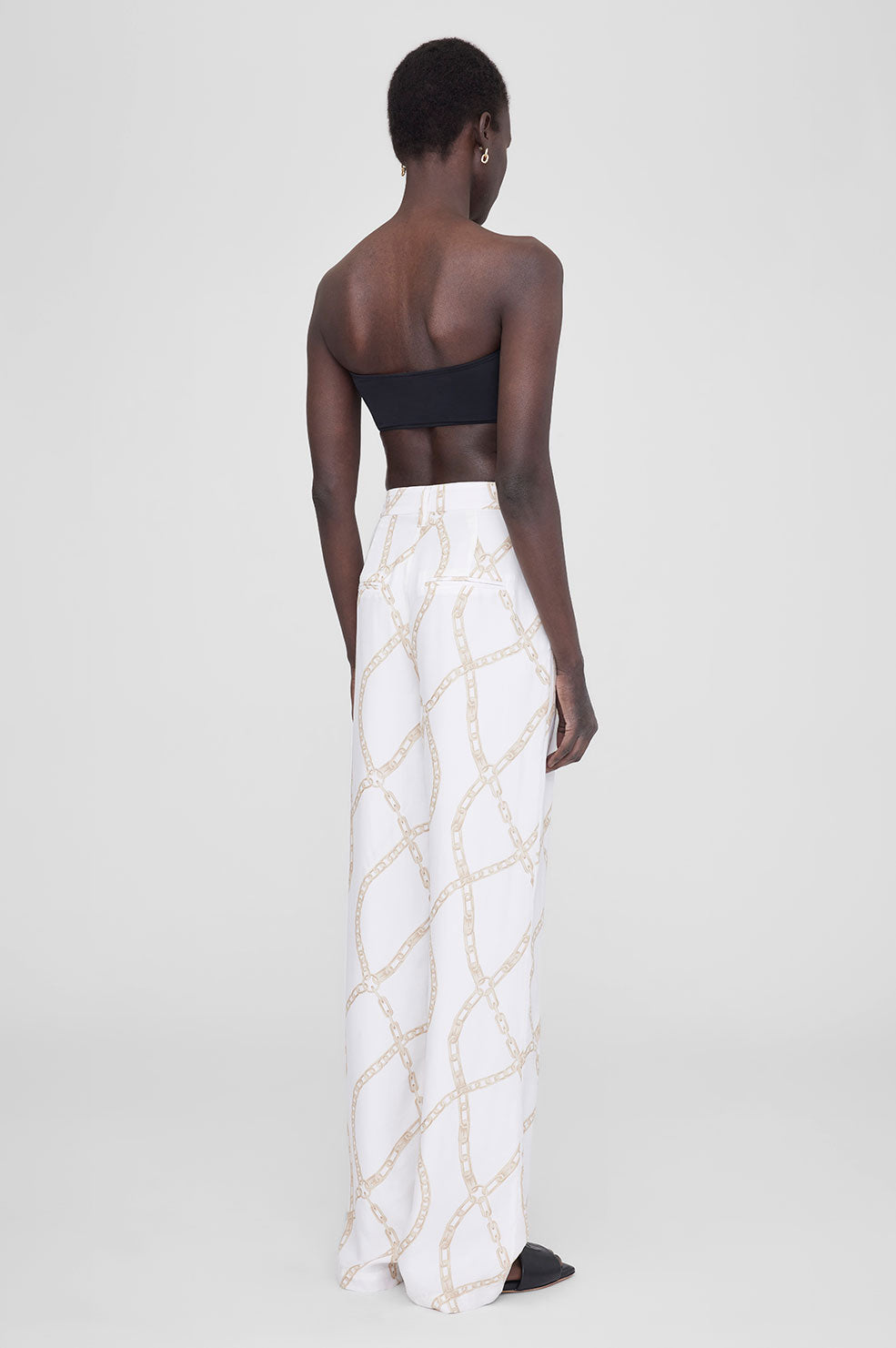 1qty NEW / CARRIE PANT - CREAM AND TAN LINK PRINT