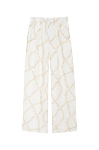 CARRIE PANT - CREAM AND TAN LINK PRINT