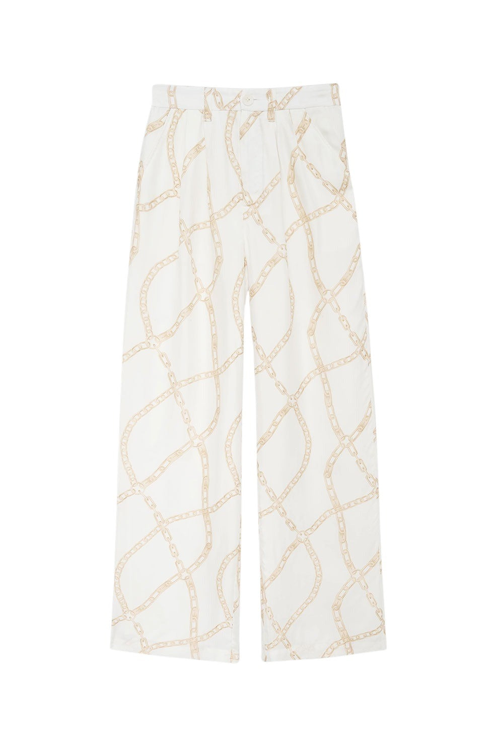 CARRIE PANT - CREAM AND TAN LINK PRINT