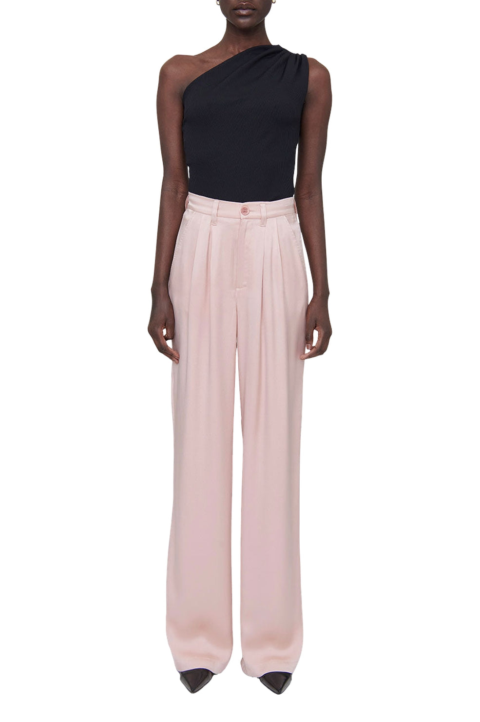 Carrie silk high-waisted trousers - Purple