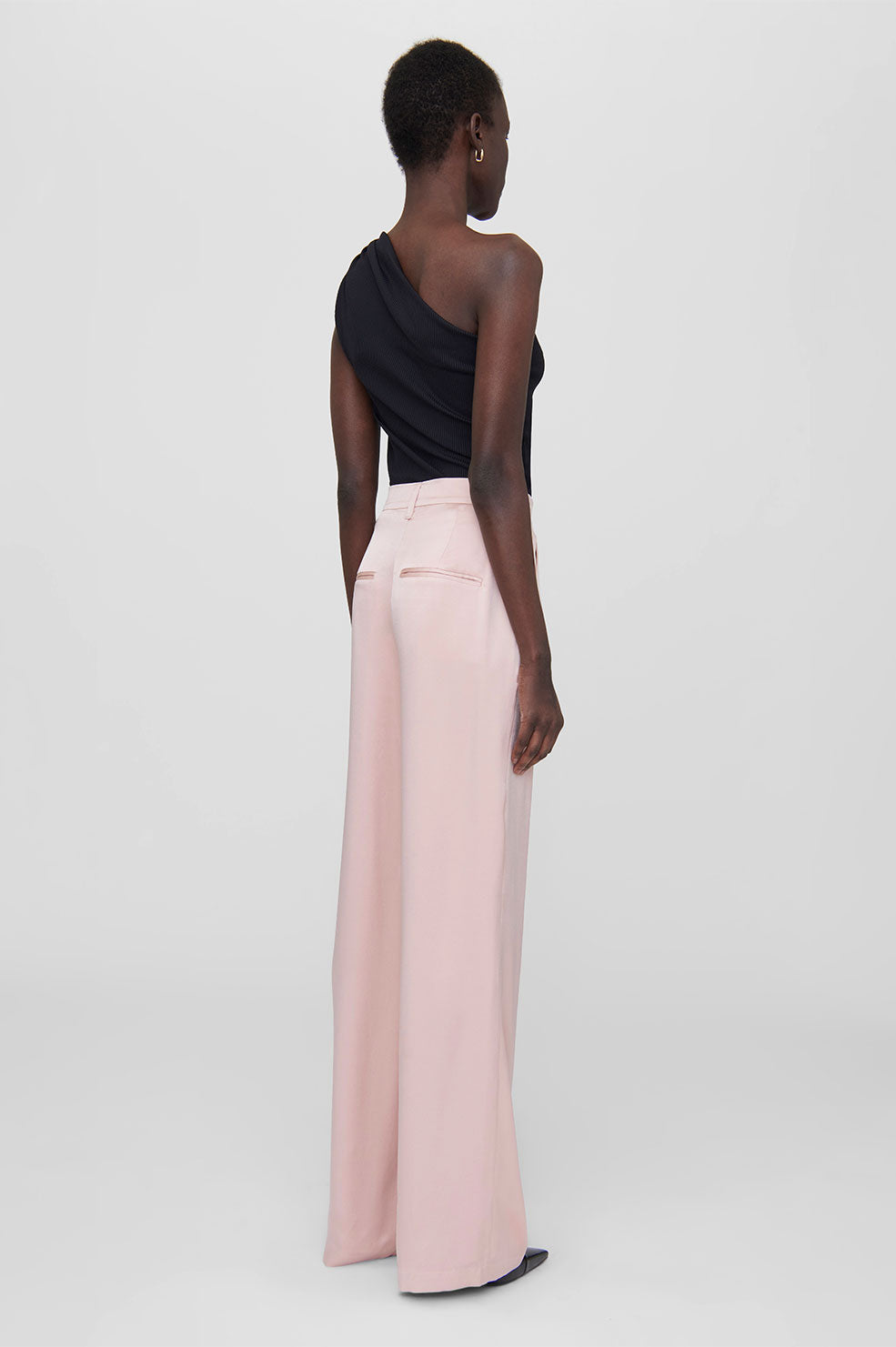 Carrie silk high-waisted trousers - Purple