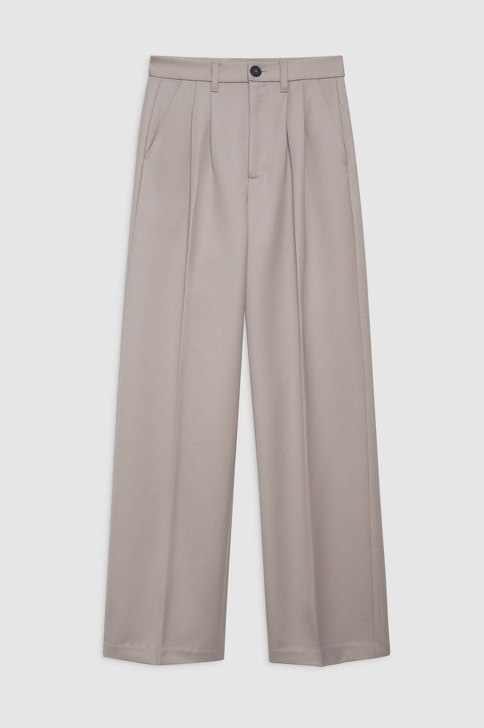 Carrie high-waisted wool trousers - Taupe
