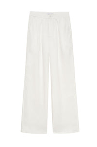 Carrie high-waisted trousers in linen blend - White